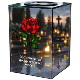 znicz-lustrzany-solarny-led-z-grawerem-roza-na-grob-elegancki-migajacy-lampion-cmentarny-swiatelko-z-efektem-plomienia-15-cm-ponad-75-h