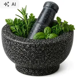 mozdzierz-kamienny-granitowy-kuchenny-do-przypraw-lekow-tluczek-creo-home-ucierak-do-ziol-do-ucierania-i-kruszenia-skladnikow-srednica-13-cm