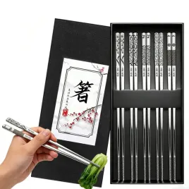 eleganckie-paleczki-do-sushi-wielorazowe-zestaw-5par-metalowe-sztucce-azjatyckie-235-cm-10-sztuk