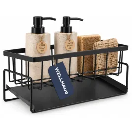 organizer-kuchenny-na-gabke-szczotke-plyn-mydlo-na-zlew-czarny-wellhaus-pojemnik-na-akcesoria-zlewozmywakowe-ze-stali-nierdzewnej-235-cm