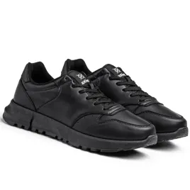 buty-sportowe-damskie-trampki-sneakersy-czarne-matowe-wygodne-modne-axim-35-obuwie-ze-skory-ekologicznej-wkladka-23-cm
