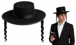 kapelusz-z-pejsami-rabin-zyd-rabbi-stroj-czarne-nakrycie-glowy-z-lokami-do-kostiumu