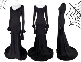 kostium-halloween-damski-morticia-addams-suknia-z-trenem-czarna-korbi-s-m-przebranie-zakonnicy-na-bal-przebierancow-i-impreze-tematyczna