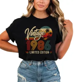 koszulka-na-40-urodziny-vintage-1986-damska-nadruk-edycja-tshirt-czarna-bawelniana-bluzka-z-krotkim-rekawem-okragly-dekolt-rozmiar-s