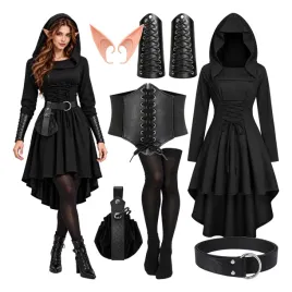 stroj-mrocznej-elfki-przebranie-na-halloween-kostium-asasynki-gotki-rozm-m-czarny-damski-cosplay-fantasy-na-bal-maskowy