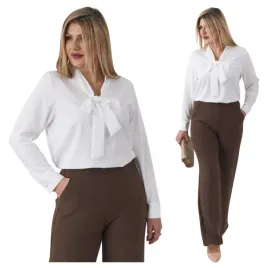bluzka-damska-elegancka-wiazana-pod-szyja-polski-producent-duze-rozmiary-bawelniana-biala-gladka-luzny-fason-dlugi-rekaw-rozmiar-44
