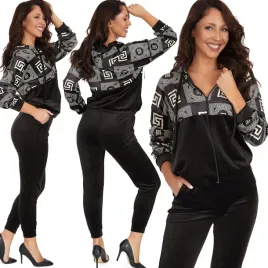 322-xxl-44-welurowy-komplet-dresowy-wzory-czarny-stroj-sportowy-damski-z-nadrukiem-spodnie-ze-zwezana-nogawka-zamki