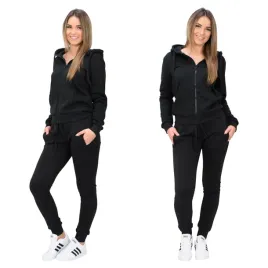 ck01-d03-r-l-damski-komplet-dresowy-bawelniany-stroj-sportowy-czarny-spodnie-ze-zwezana-nogawka-odziez-casual
