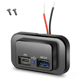 ladowarka-samochodowa-panelowa-usb-c-pd-i-usb-a-qc-3-0-3a-12-24v-czarna-z-kablem-0-5-m-do-auta-kampera-motocykla-i-lodzi-z-oslona-i-dioda-led