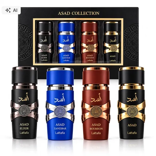 Lattafa Asad Collection Zestaw Perfum Męskich EDP 4x25 ml Na Prezent