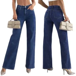 spodnie-jeans-damskie-wysoki-stan-granatowe-szeroka-nogawka-38-m-casual-na-co-dzien-denimowe
