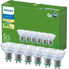 zarowka-led-gu10-philips-2-1w-50w-190lm-w-2700k-ciepla-36-klasa-a-6-szt-reflektorowa-spot-do-opraw-sufitowych-400-lm