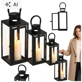 3x-lampion-szklany-duzy-czarny-latarnia-lampa-zestaw-lampionow-lampiony-dekoracja-do-domu-ozdoba-wnetrza-metalowo-szklany-65-cm