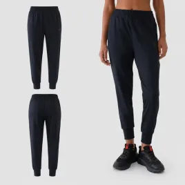 spodnie-damskie-dresowe-4f-treningowe-szybkoschnace-xs-f1074-ss26-czarne-wysoki-stan-odziez-sportowa-na-fitness