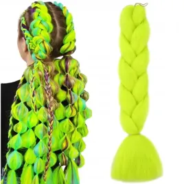 syntetyczne-wlosy-doczepiane-120-cm-geste-limonkowe-do-warkoczykow