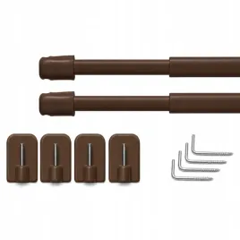 karnisz-teleskopowy-mini-zazdrostka-80-100-cm-brazowy-metalowy-zestaw-2-drazkow-z-4-bezinwazyjnymi-wspornikami-do-montazu-na-ramie-okna