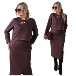 elegancka-dluga-sukienka-z-imitacja-bluzki-polski-producent-duze-rozmiary-rozmiar-44-do-polowy-lydki-brazowy-poliester