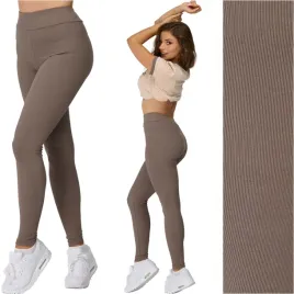 legginsy-damskie-z-wysokim-stanem-leginsy-prazkowane-brazowe-bawelna-l-brazowy
