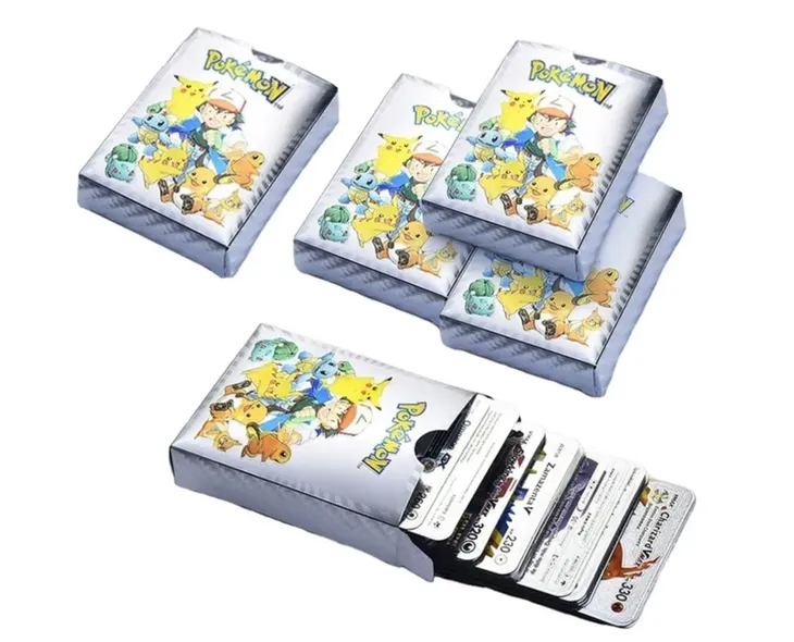 Karty Pokemon Srebrne 55 Kart Zestaw Na Prezent Dla Dziecka Urodziny