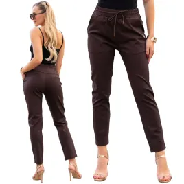 luzne-spodnie-dresy-casual-wiazanie-w-pasie-prosta-nogawka-mucha-czekolada-xl-brazowy-kobieta