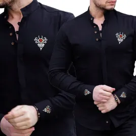 koszula-meska-casual-stojka-bawelniana-haft-wyszywana-slub-wesele-regular-czarny