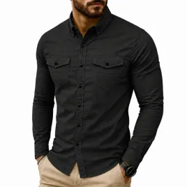 koszula-jeans-meska-sportowa-kieszonki-codzienna-jeansowa-3xl-czarny-bawelna