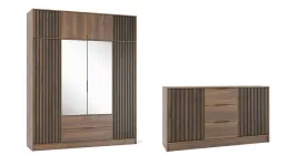 orzech-zestaw-szafa-4-drzwiowa-nadstawka-komoda-155cm-lamele-nela-ps