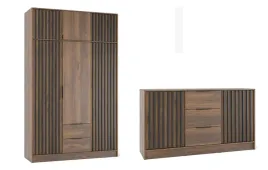 orzech-zestaw-szafa-z-nadstawka-3d-komoda-155cm-lamele-nela-ps