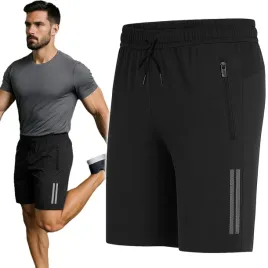 spodenki-meskie-sportowe-szorty-trening-rozciagliwe-zamki-i-wentylacja-xl-xxl-przed-kolano-czarny-inny-techniczny-rozciagliwy-wygodny-mezczyzna