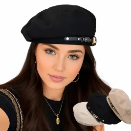 beret-damski-stylowy-i-elegancki-na-jesien-z-klamerka-czarny-poliester-kobieta