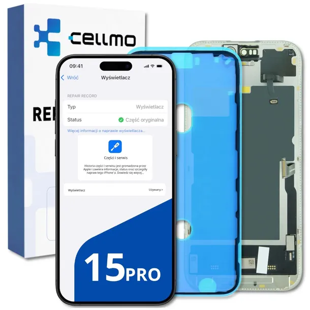 Wyświetlacz do iPhone 15 Pro LCD + Uszczelka Soft Oled 120Hz Diagnostic