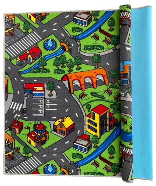 DYWAN DLA DZIECI 200x280 ULICE MIASTO CARS KIDS