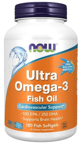 NOW FOODS Ultra Omega-3 (Fish Oil) (180 kaps.)