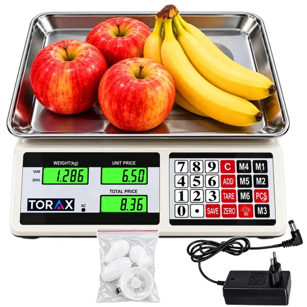 BEZPRZEWODOWA WAGA ELEKTRYCZNA SKLEPOWA GASTRONOMICZNA LCD 40kg AKUMULATOR