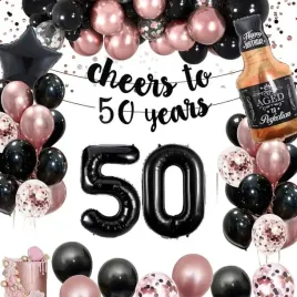 balony-girlanda-papierowa-50-urodziny-cyfra-50-kurtyna-dekoracja