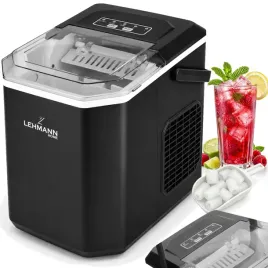 kostkarka-do-lodu-lehmann-12kg-na-dobe-szybka-wydajna-latwa-obsluga-led-100-w-czarny