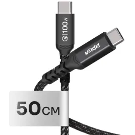 mocny-krotki-kabel-przewod-50cm-100w-5a-qc-pd-usb-c-usb-c-czarny