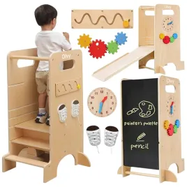 wielofunkcyjna-wieza-kuchenna-montessori-4w1-olvy-z-funkcja-zjezdzalni-i-krzeselka-brazowy-drewno-unisex-wiek-12-m