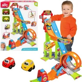 duzy-garaz-tor-samochodowy-dla-autek-zestaw-z-wyrzutnia-i-petla-2-pojazdy-plastik-wiek-12-m