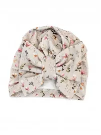 binw-01791-turban-niemowlecy-kokarda-beige-flowers-0-3m