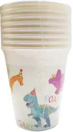 kubeczki-papierowe-wesole-dinozaur-dino-zwierzeta-urodziny-party-200ml-8szt