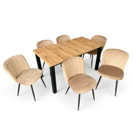 stol-rozkladany-6x-krzeslo-tapicerowane-bezowe-komplet-do-jadalni-80x150
