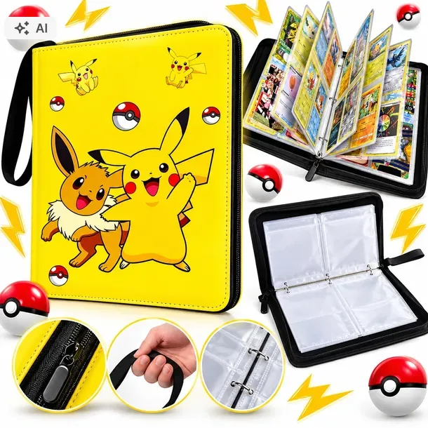 Segregator Kolekcjonerski Pokemon 400 Elementów – Album Premium z Zamkiem Wzory