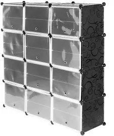 szafa-modulowa-regal-na-buty-12-komor-przegrody-120x120x30-wzor-czarny