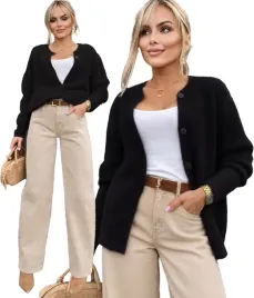gruby-cieply-rozpinany-sweter-kardigan-damski-guziki-fluffy-42-44-ava-sale-xl-xxl-do-bioder-czarny-poliester