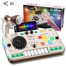 mikser-dj-dla-dzieci-karaoke-z-mikrofonem-bluetooth-led-pianinko-prezent-konsola-dj-plastik-unisex-wiek-3-lata