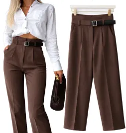 eleganckie-spodnie-damskie-cygaretki-wysoki-stan-kant-pasek-m-julita-wizytowe-do-biura-brazowe-gladkie
