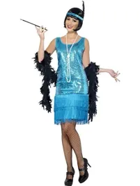 smiffys-flirty-flapper-costume-teal-m-uk-size-12-14