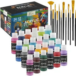 duzy-zestaw-farb-akrylowych-24-x-59ml-farby-akrylowe-pedzle-malarskie-12szt