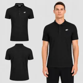 koszulka-meska-polo-4f-t-shirt-sportowy-xl-m0770-ss26-czarny-bawelna-mezczyzna